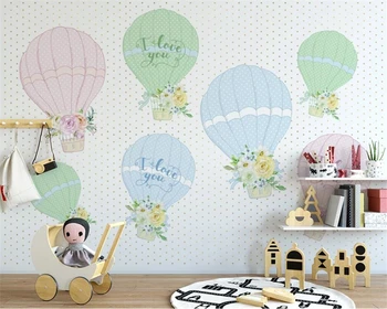 beibehang Prispôsobiť abstraktných de parede nové nordic ručne maľované teplovzdušný balón malých zvierat detskej izbe tapety pozadia