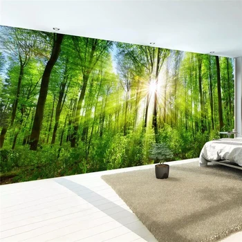 beibehang Tapety vlastné nástenné obývacia izba HD lesa krajinomaľbou slnečnému žiareniu lesom TV pozadí na stenu