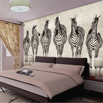 beibehang Vlastnú tapetu 3D photo nástenná maľba zebra, TV joj stene obývacej izby, spálne, steny papiere domova nástenná maľba 3d tapety