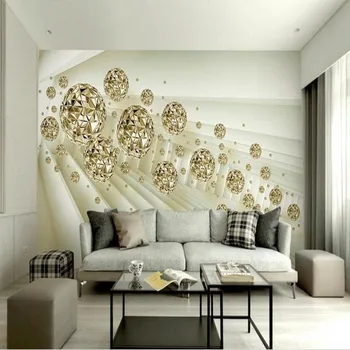 beibehang Vlastnú tapetu 3d abstraktný priestor pozadí zlatý loptu, TV joj stene obývacej izby, spálne, dekoratívne maľby