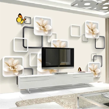 beibehang Vlastnú tapetu Lily Motýľ 3D TV pozadí steny Vlastné Veľká nástenná maľba na Životné tapety abstraktných de parede nástenná maľba