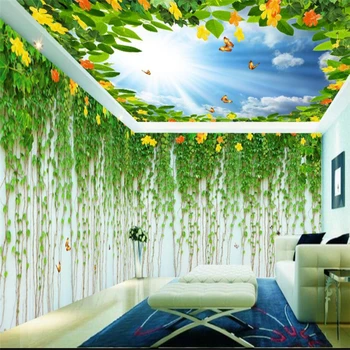 beibehang Zelená alpine abstraktných de parede 3d nástenné maľby foto tapety jemné kvety veľká nástenná maľba na stenu papier pre obývacia izba