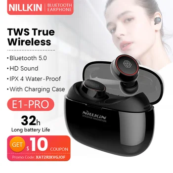 tws Bezdrôtové Bluetooth slúchadlá slúchadlá 5.0 headset hráč Nillkin E1 Pro pravda, bezdrôtové stereo slúchadlá s micro plnenie prípade